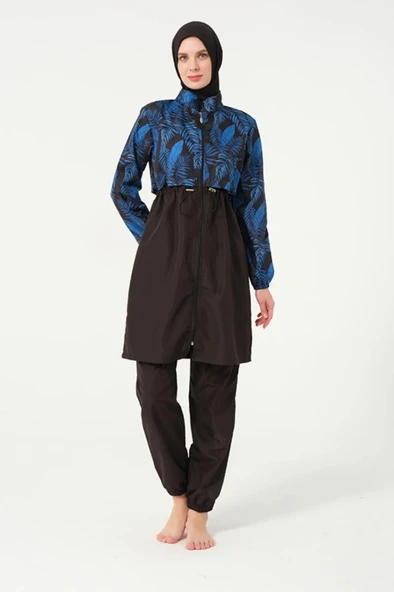 Tesmay 22156 Tam Boy Dijital Desenli Tam Boy Tesettür Mayo - Resim 3