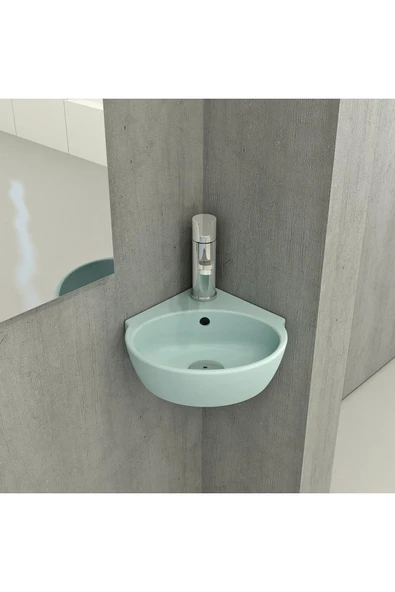 Bocchi Taromina Köşe Lavabo 30 Cm Mat Buz Mavi 1392-029-0126 - 1