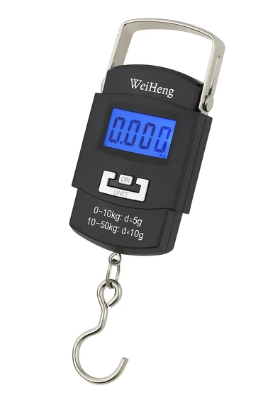 Busstier 50Kg LCD Dijital Bagaj Tartısı Pilli El Terazisi Seyahat Balık Tartma Terazisi - 7