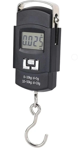 Busstier 50Kg LCD Dijital Bagaj Tartısı Pilli El Terazisi Seyahat Balık Tartma Terazisi - 2