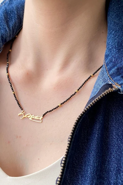 Atatürk İmzalı Spinel Kolye - Resim 3