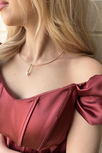 11,5 mm Choker Model Doğal İnci Kolye - 3