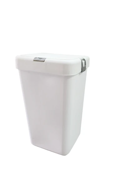 Geseus Motek Tekli 40 Lt Kirli Çamaşır Sepeti+Çamaşır Selesi Ikili Set, Çeyiz Seti Gümüş+Beyaz - 2