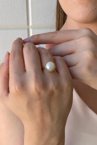 8,5 mm Doğal İnci Yüzük - 3