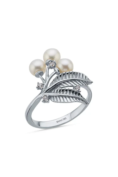 4,5 mm Zeytin Dalı Doğal İnci Yüzük