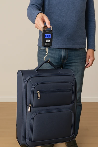 Busstier 50Kg LCD Dijital Bagaj Tartısı Pilli El Terazisi Seyahat Balık Tartma Terazisi - 8