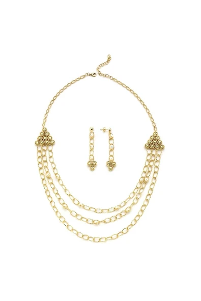 5,5 mm Dorikalı 3 Sıra Doğal İncili Küpe Kolye İkili Set