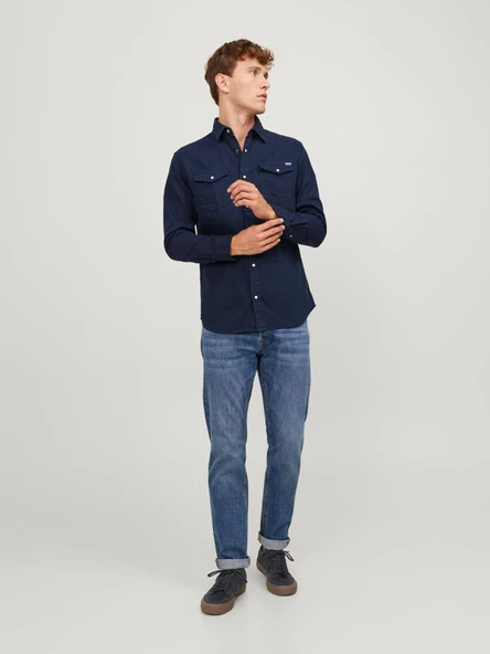 JJESHERIDAN SHIRT L/S NOOS DARK NAVY DARK NAVY L - 6