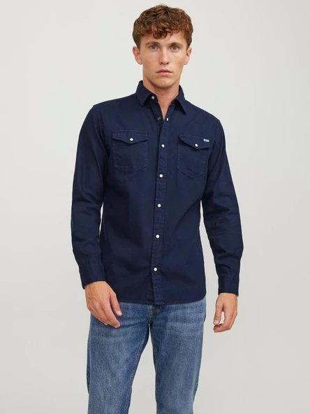 JJESHERIDAN SHIRT L/S NOOS DARK NAVY DARK NAVY XL