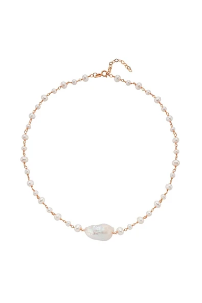 12,5 mm Barok Doğal İnci Kolye - Resim 6