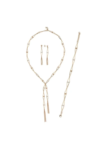 5,5 mm Baklava Dilimi Doğal İncili Küpe Kolye Bileklik Üçlü Set - 7