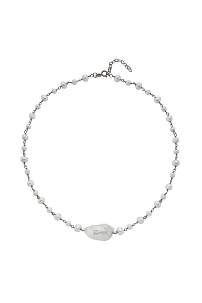 12,5 mm Barok Doğal İnci Kolye - Resim 5