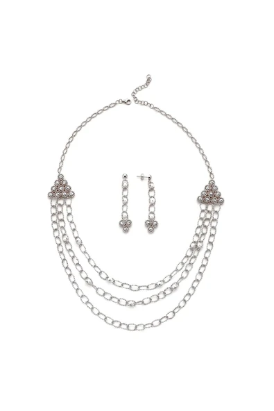 5,5 mm Dorikalı 3 Sıra Doğal İncili Küpe Kolye İkili Set - 5