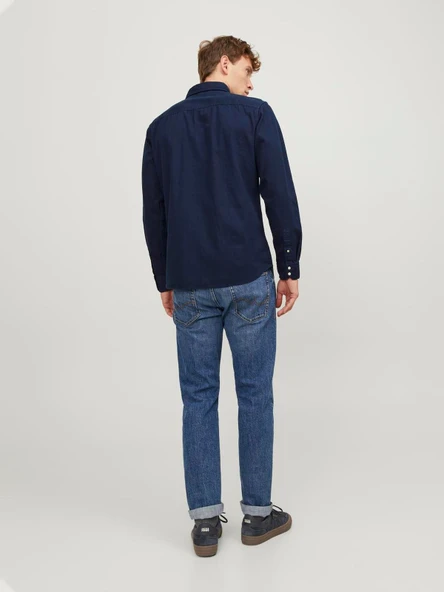 JJESHERIDAN SHIRT L/S NOOS DARK NAVY DARK NAVY L - 5