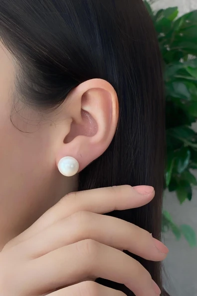10,5 mm Doğal İnci Kadın Küpe