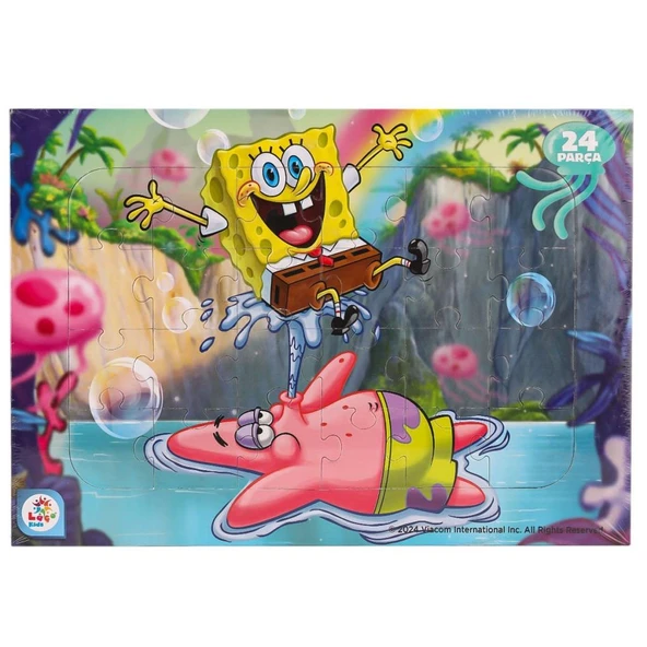SB7978 Spongebob Taslamalı Frame Puzzle 24 Parça -Laçokids