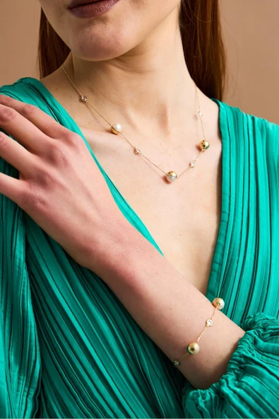 9,5 mm Doğal İncili Kolye - Resim 5