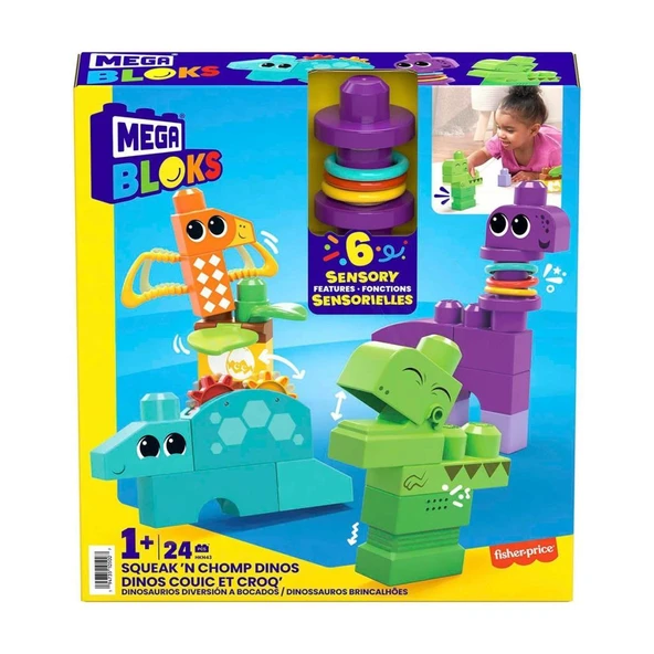 HKN43 Mega Bloks Sesli ve Hareketli Dinozorlar 24 parça +1 yaş - 3