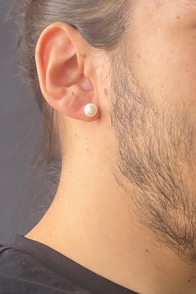 8,5 mm Doğal İnci Top Küpe - Resim 2