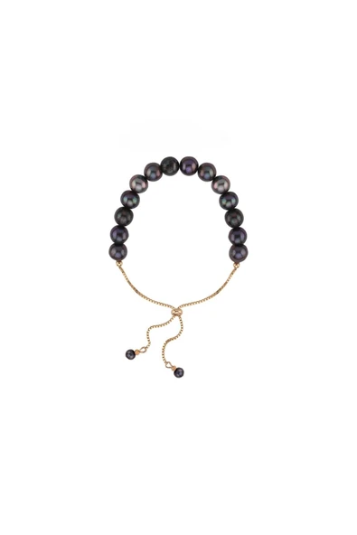 7,5 mm Asansör Zincirli Doğal İnci Kadın Bileklik - Resim 4