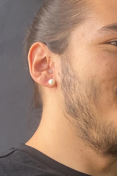 8,5 mm Doğal İnci Top Küpe - Resim 4