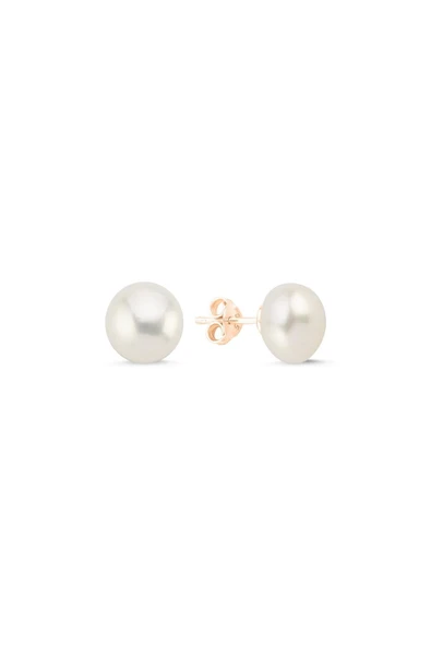 9,5 mm Doğal İnci Top Küpe - 2