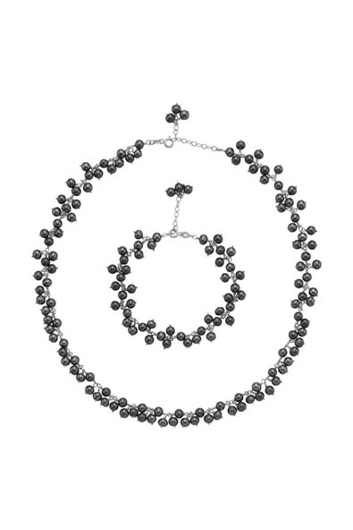 Kadın Doğal İnci Sallantılı Kolye Bileklik İkili Set - 8