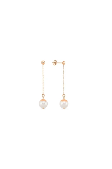 Doğal İnci Sallantılı Kadın Küpe - Resim 4