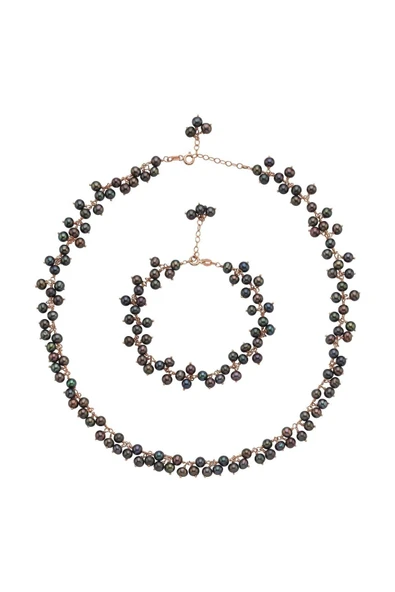 4,5 mm Sallantılı Doğal İnci Kolye Bileklik İkili Set - 2