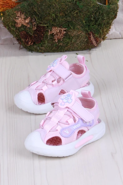 Vicco 332.P25Y.221 Rocket Pudra Esnek Rahat Işıklı Kız Çocuk Sandalet - 3