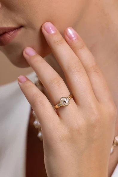 8,5 mm Kafes Doğal İncili Küpe Kolye Bileklik Yüzük Dörtlü Set - 4