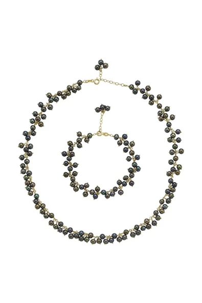 4,5 mm Sallantılı Doğal İnci Kolye Bileklik İkili Set