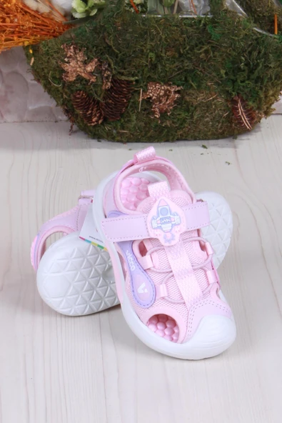 Vicco 332.P25Y.221 Rocket Pudra Esnek Rahat Işıklı Kız Çocuk Sandalet - 4