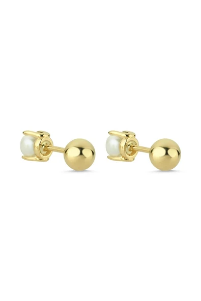 4,5 mm İkili Tragus Doğal İnci Çift Taraflı Top Piercing