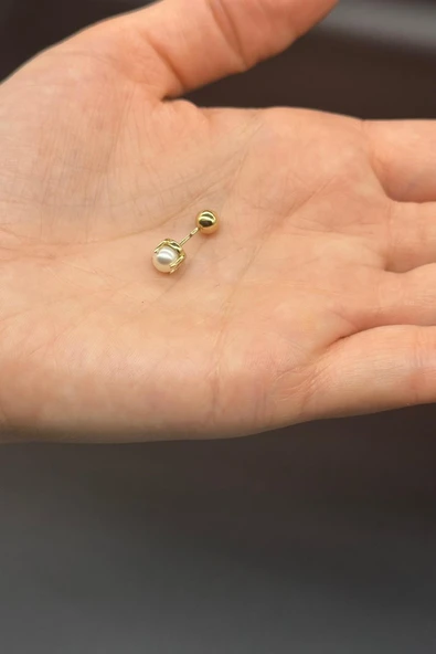5,5 mm Tragus Doğal İnci Çift Taraflı Top Piercing