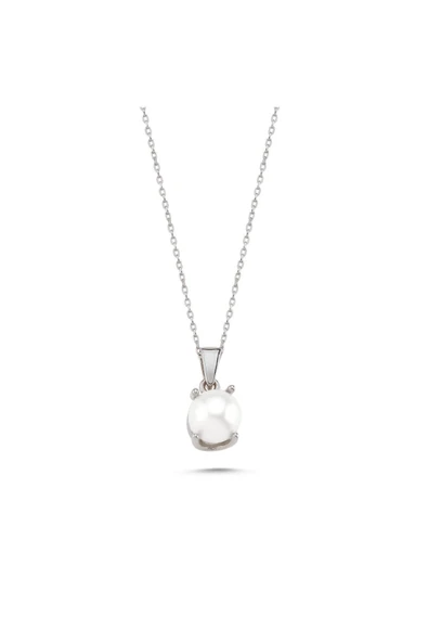 Kadın 7,5 mm Doğal İnci Kolye - Resim 8