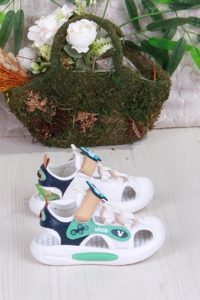 Vicco 332.P25Y.221 Rocket Bej Esnek Rahat Işıklı Erkek Çocuk Sandalet - Resim 2