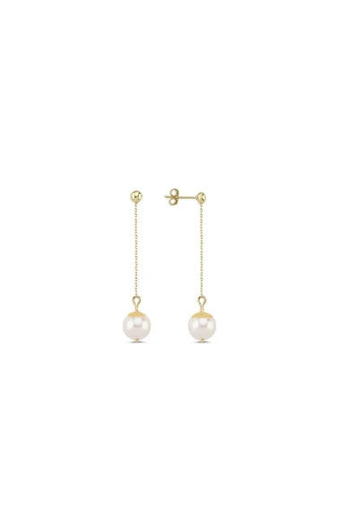 Doğal İnci Sallantılı Kadın Küpe - Resim 3