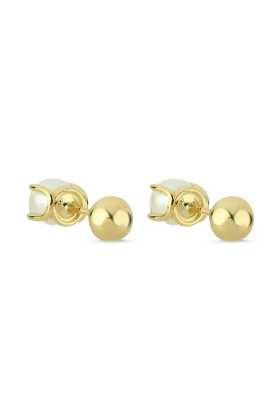 4 - 5,5 mm İkili Tragus Doğal İnci Çift Taraflı Top Piercing
