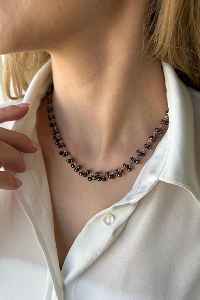 4,5 mm Sallantılı Doğal İnci Kolye - 4