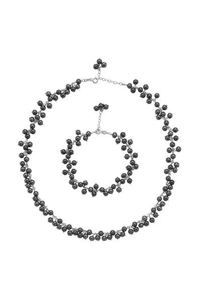 4,5 mm Sallantılı Doğal İnci Kolye Bileklik İkili Set - 7