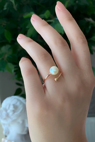 8,5 mm Doğal İnci Yüzük - 3