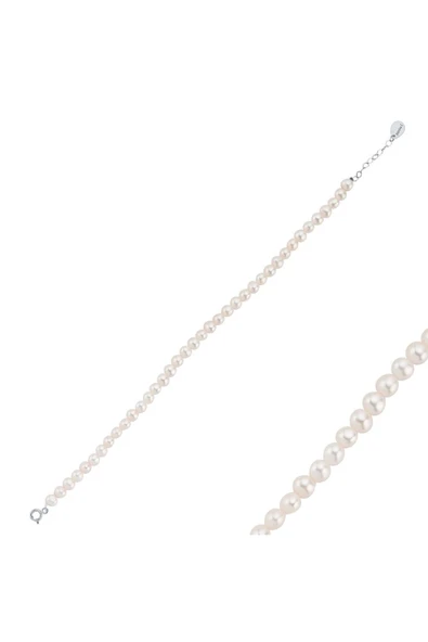 4,5 mm Doğal İnci Sıralı Bileklik - Resim 3