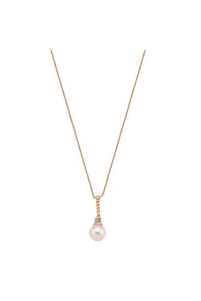 8,5 mm Zirkon Taşlı Doğal İnci Kolye - Resim 5