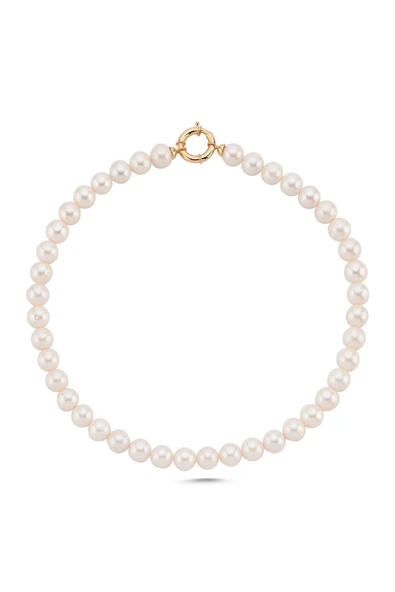 9,5 mm Denizci Kilit Doğal İnci Kolye Bileklik İkili Set - 7