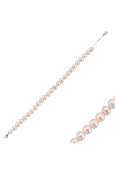 8,5 mm Sıralı Doğal İnci Erkek Bileklik - Resim 4