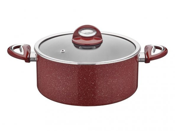 Taç Granit 24 cm Derin Teflon Tencere Taç Yemek Tenceresi Çorba Tenceresi