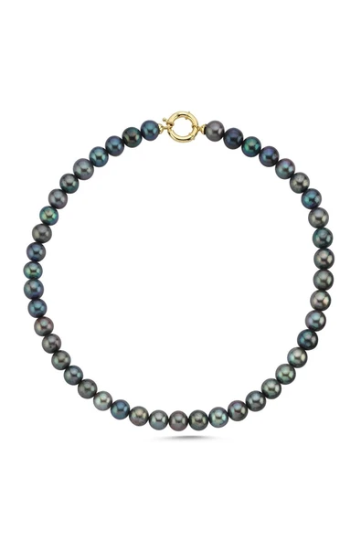10,5 mm Siyah İnci Kolye - 5