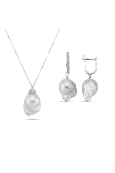 Barok İnci Kolye Küpe İkili Set - 4