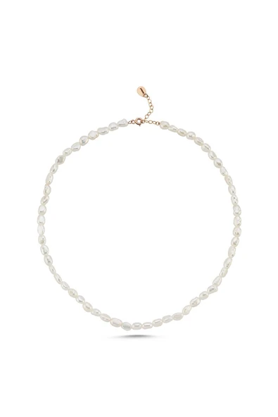 7,5 mm Yassı Barok İnci Kolye - Resim 5